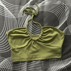 SHEIN Olive Halter Crop Top